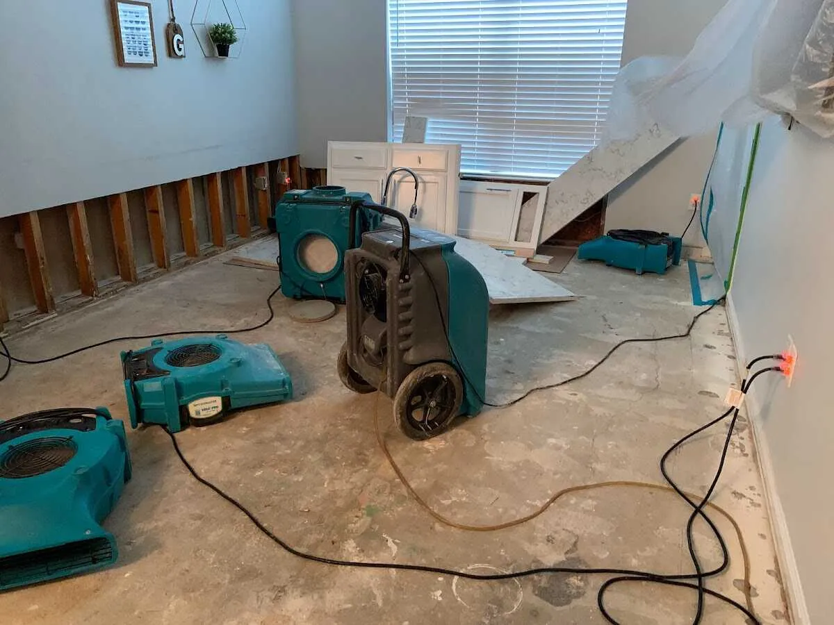 Dehumidifier in flood-cut room for Water Extraction & Removal in Davie